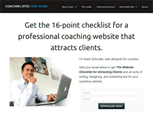 Tablet Screenshot of coachingsitesthatwork.com